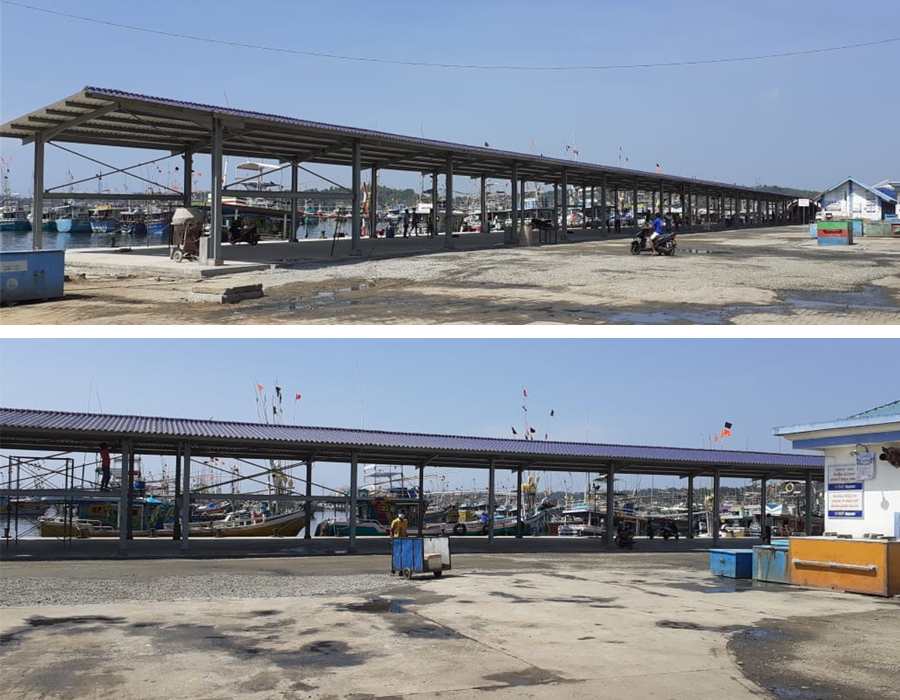 Construction of 150mX8.4m Steel Framed Shelter/Auction Center for Fish Unloading at Kudawella Fishery Harbour